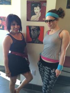 me and michelle in 80s outfits